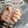 Gel Polish color tips Fashion Stiletto Press On Nails Pointed Light Brown Ladies DIY Manicure Tips Full Wrap 24pcs
