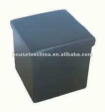 well sale!!! black leather foldable storage ottoman