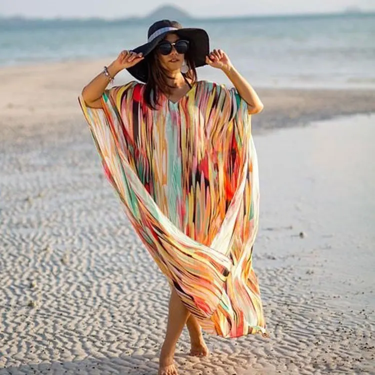Bohemian Colorful Stripes Chiffon Solid 