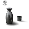 Japanese ceramic drinkware&stoneware black sake pot