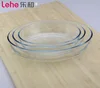 LeHe Housewares round glass bakeware baking plate set/ microwave heat-resistant glass baking tray