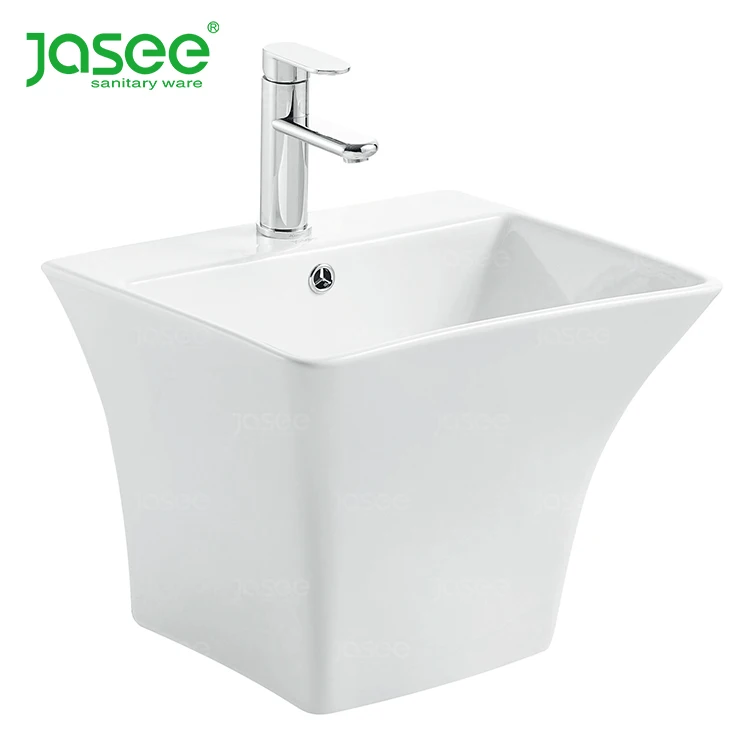 Modern sanitary ware bathroom wall hung half pedestal wash basin