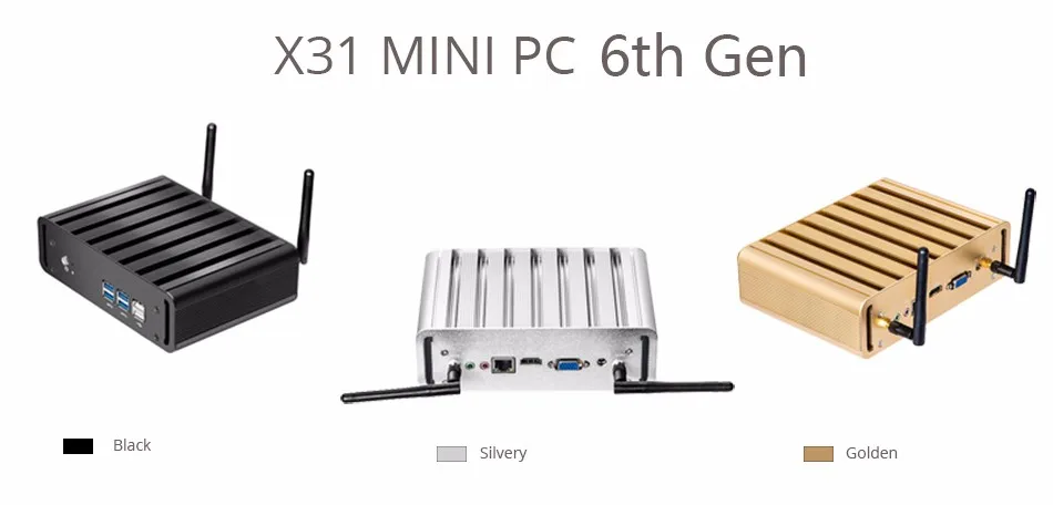 Intel Hd Graphics 520 Jeux Compatible Xcy Sans Ventilateur Mini Pc I3 6100u I5 6200u I7 6500u 4 K Ordinateur