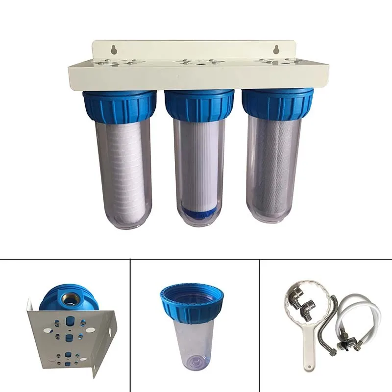 Three Stage Clear Plastic Water Filter Buy Three Stage Water Filter