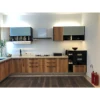 NICOCABINET Modern Style L Shaped Wood Grain Kitchen Cabinet Pantry Cupboards