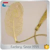 Personalized matte golden brass metal leaf bookmarks