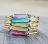 Raw Crystal Cuff,Gold Aura Crystal Bangle,Boho Chic Drusy Bangle