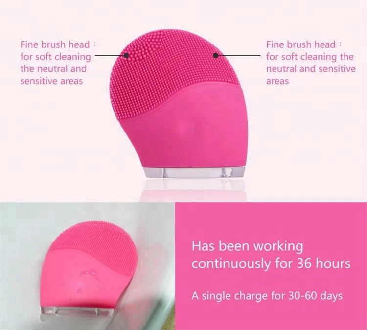 2018 Newest Silicone Facial Brush Vibrating Recharging Face Care Wash