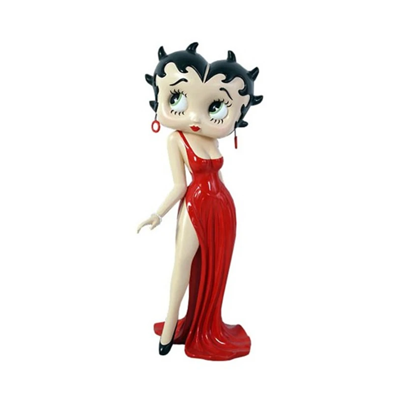 Resin Figurine Dancing Betty Boop in Red Gown. 