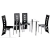 Latest designs white modern cheap glass top metal base dining table leather chairs
