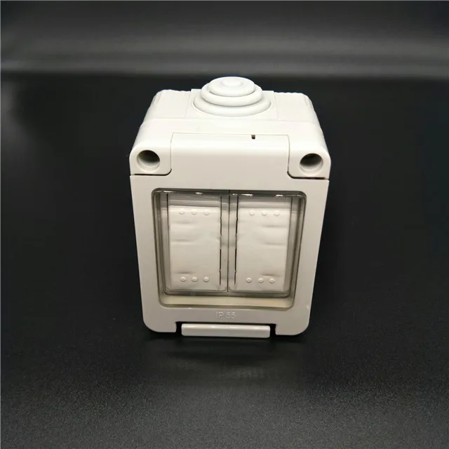 Uk Standard Weatherproof 250v 2gang 1waywaterproof Rocker Switch