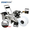 ZONESUN LT-50D Semi-automatic Glass Ampoule Vial Tin Can Plastic Flat Round Bottle Labeling Machine Label Printing Machine