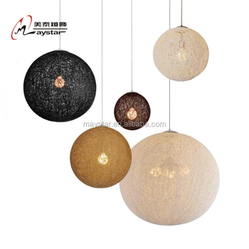 Round Ball Hemp Rope Hanging Light Rattan Pendant Lamp For Round Ball Hemp Rope Hanging Light Rattan Pendant Lamp For Home Indoor