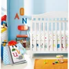 ABC 100 cotton baby boy 6pcs embroidery learning cot bedding set