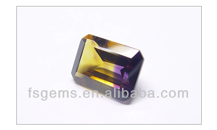 Wholesale  Certified Synthetic Yellow Quartz Ametrine Jewelry Loose Octagon Star Gemstones 9mm Lab Created Puple Yellow