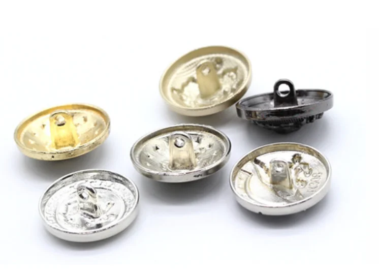 High Quality Custom Big Embossed Antique Silver Alloy Metal Shank