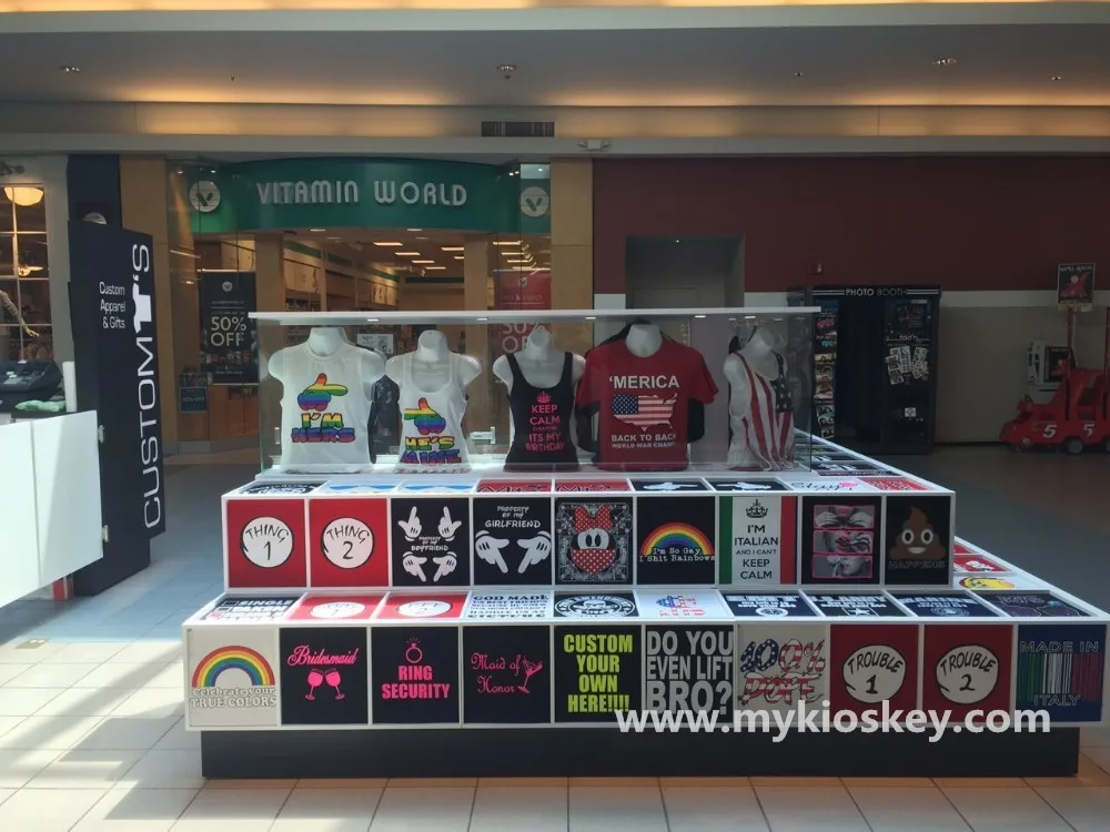Best Sale T Shirt Display Stand Shopping Mall Kiosk,Tshirt Display Counter Design Buy T