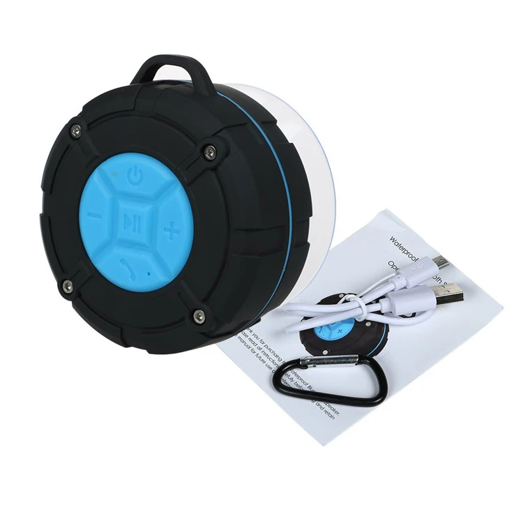 Outdoor portable hands-free speakerphone waterproof wireless shower speaker with suction cup