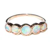 925 Sterling silver rose gold wholesale sales light blue opal rings