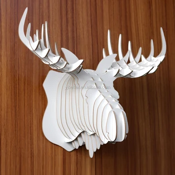 Diy Wooden Puzzle Animal Alaskan Moose Head Wall Hanging Home Diy Wooden Puzzle Animal Alaskan Moose Head Wall Hanging Home Decor Wood Rhino Decoration Carved