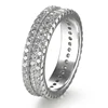 Kenturay Christmas Wreath Plain Solid Micro Pave Diamond Setting Eternity Band 925 Sterling Silver Rings