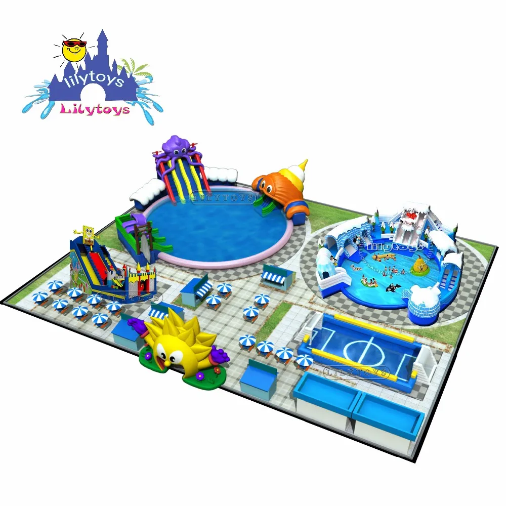 Lilytoys Commercial Inflatable Water Park Games For Adults,Kids Play