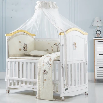 Multifunctional Solid Wood Pine Made Alone Cribs Baby Cribs For