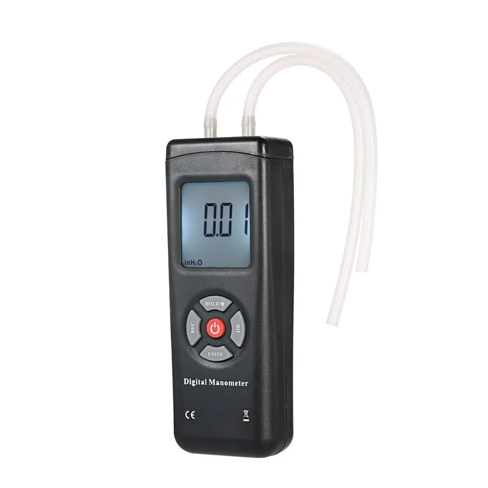 FOSHIO FT168 Digital Manometer Air Pressure Meter HVAC Gas Pressure Tester with Large LCD Display