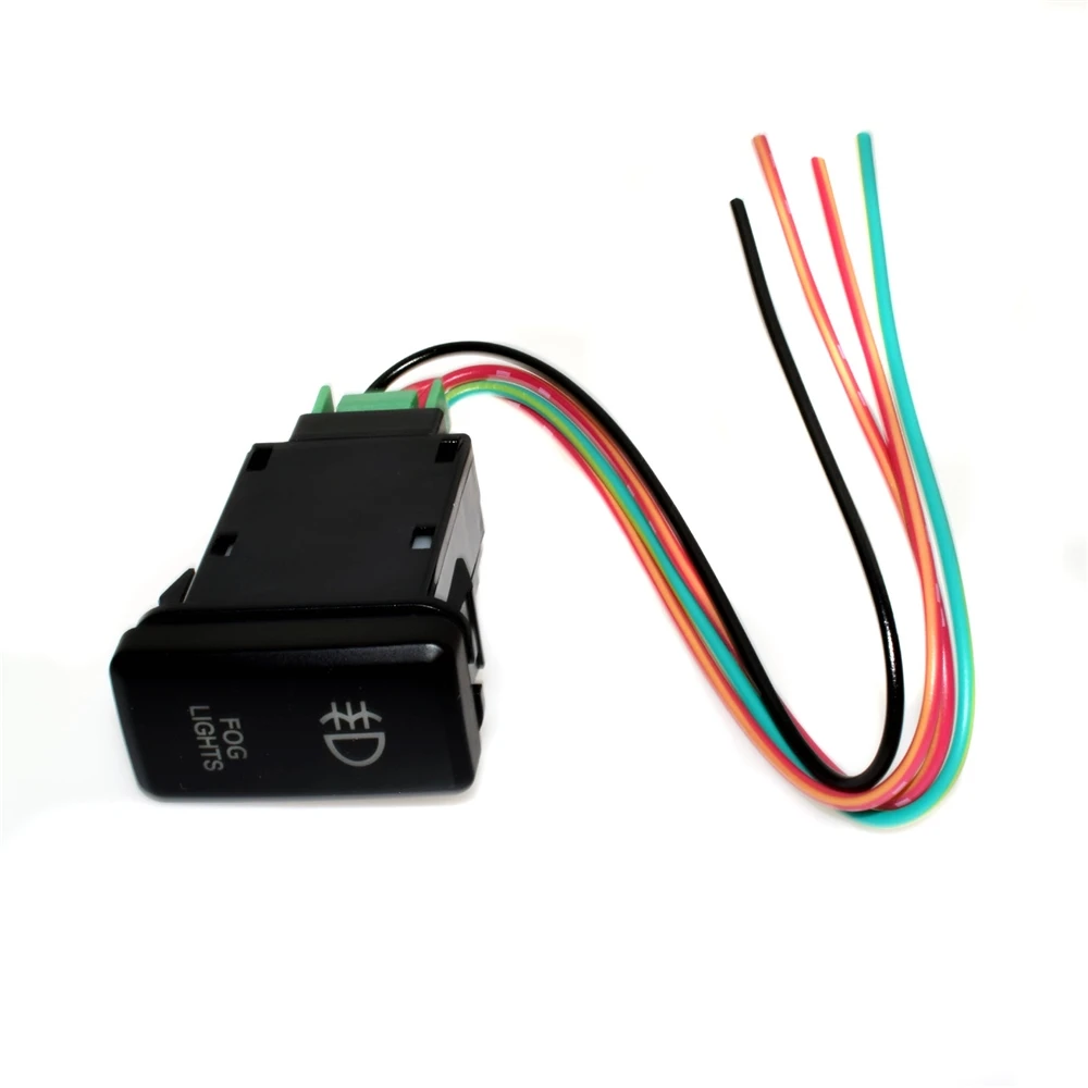 12v Push Switch Blue Led Light Fog Light Button With Wire