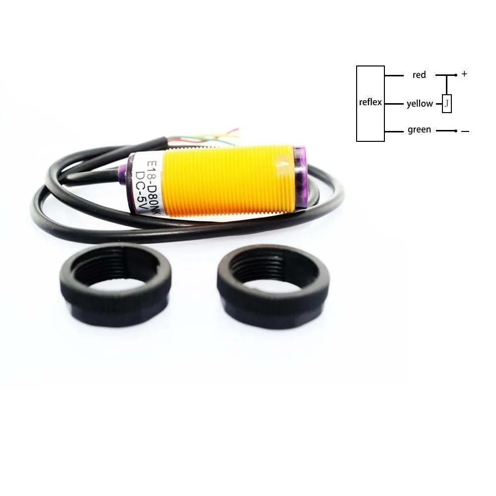 YY]Smart Car Robot E18-D80NK Infrared Obstacle Avoidance Photoelectric Sensor Proximity Switch 3 80cm Detection Range Adjustable I3585002039