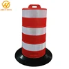 Road Safety Plastic Traffic Drum with Black Rubber Base