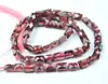 13 Inches - Size 5-6mm Natural Rhodolite Garnet Checker Board Cut Faceted Puff Rectangular Chewing Gum Beads - SF527