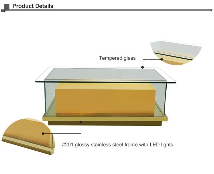 Gold color glass and stainless steel ktv table bar and lounge furniture