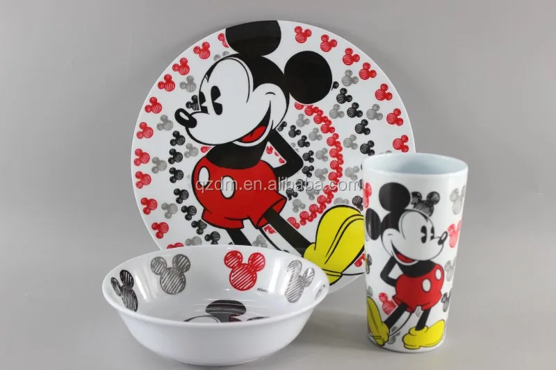 3pcs Melamine kid's dinner set Client's LOGO