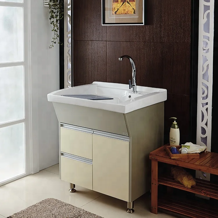 Modern New Design Floor Mounted Pvc Mdf Hand Wash Laundry Sink Modern New Design Floor Mounted Pvc Mdf Hand Wash Laundry Sink Cabinet With Board