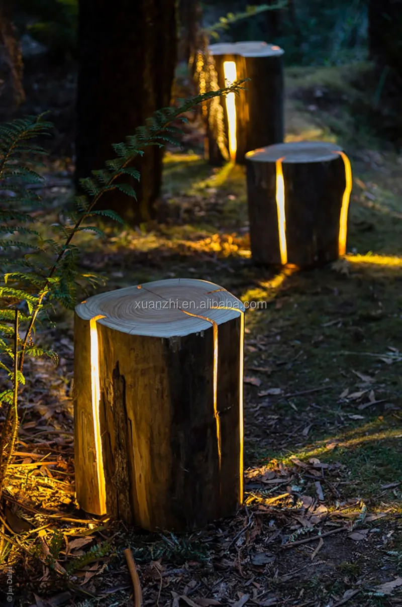 wooden garden lamp