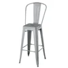 vintage industrial retro outdoor indoor iron steel metal white bar height stool chair for sale
