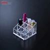Clear Multi 9 compartment case Acrylic Makeup Storage Organizer Small Size Makeup Display Open Topping Case