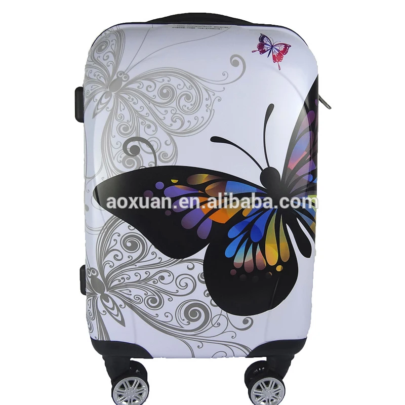 purple butterfly suitcase