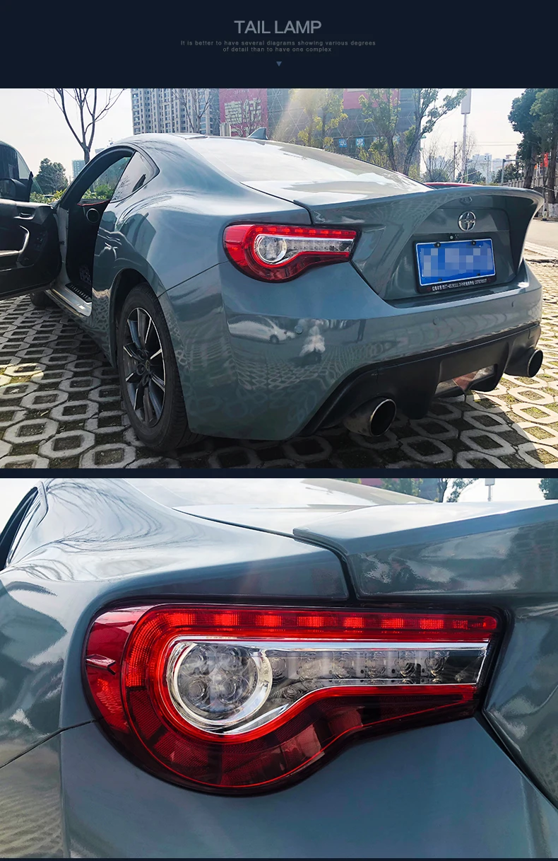 VLAND manufacturer for car taillight for 86 tail lamp 2012 -2018 for brz 2013 2015 2016 2018 LED rear lamp with Moving signal