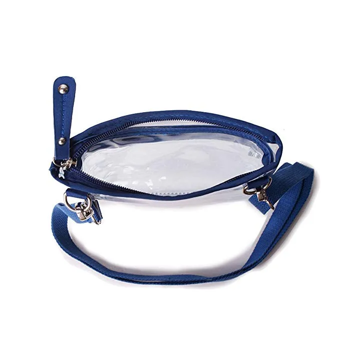 Pvc Small Clear Messenger Bag With Front Zipped Pocket And Adjustable