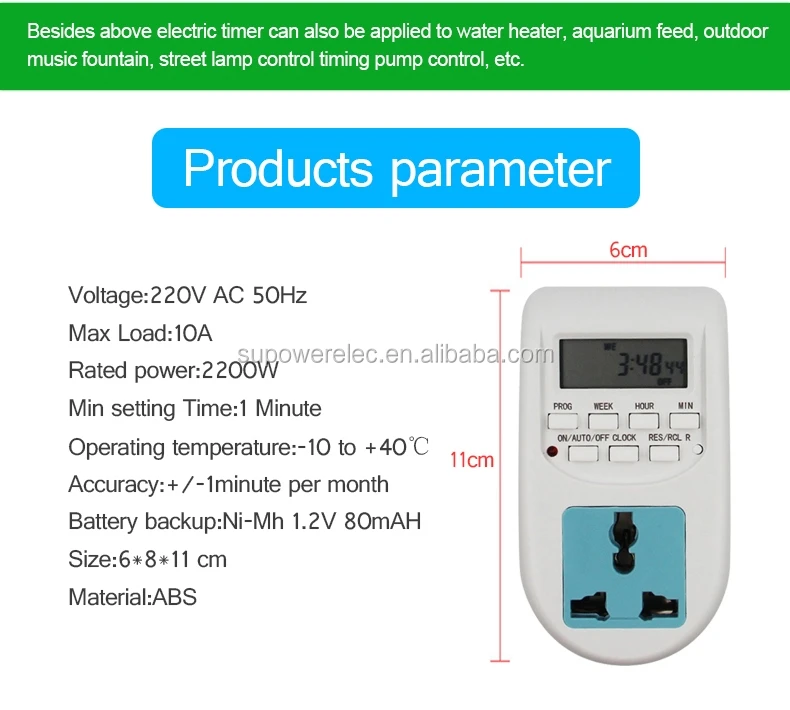 Digital Time Switch Timer with UK Socket - Weekly Programmable