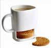 Z455 250ML Ceramic Biscuits Mug White Coffee Tea Milk Dessert Cup Side Cookie Pockets cup