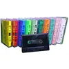 Blank cassette audio tape in multi color