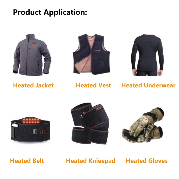 Electric Carbon Fiber Heating Element For Clothes Operated By Li Ion