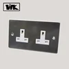 Square Edge British Standard 13A 2 Gang BS Double Electrical Wall Socket Outlet