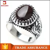 China wholesale Saudi Arabia 925 jewelry sterling silver men's ring with brown agate prong setting