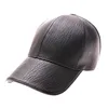 New Hot Selling Black Genuine Leather Mens Baseball Hat Cap