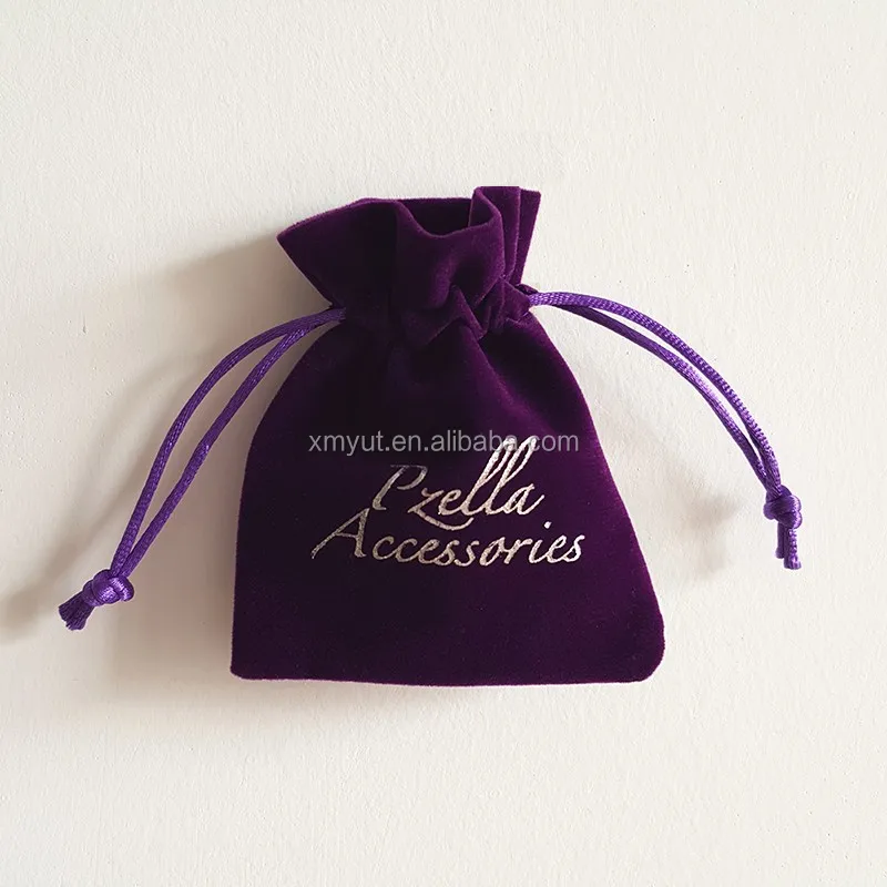 Velvet Pouch Drawstring Bag or Customized Acceptable Gift Recyclable Screen Printing,hot Stamping Jewelry Pouch with logo