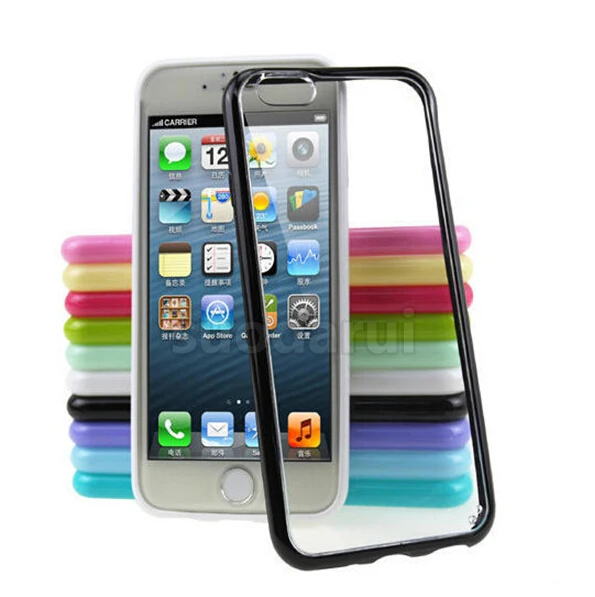 Transparent Mobile Covers For iPhone 6, For iphone 6s TPU PC Clear Hard Back Sell Case